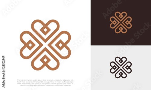 Ornament logo design. Motif symbol vector illustration.