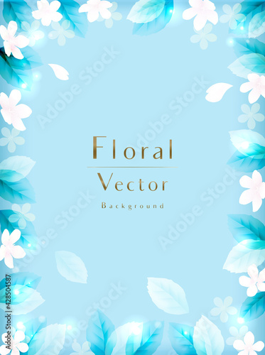 Elegant Spring Flowers Vector Background　モダンで上品な花のベクター背景　