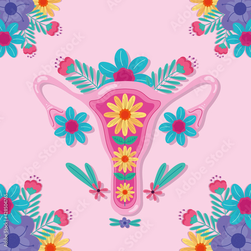 vagina with flowers frame