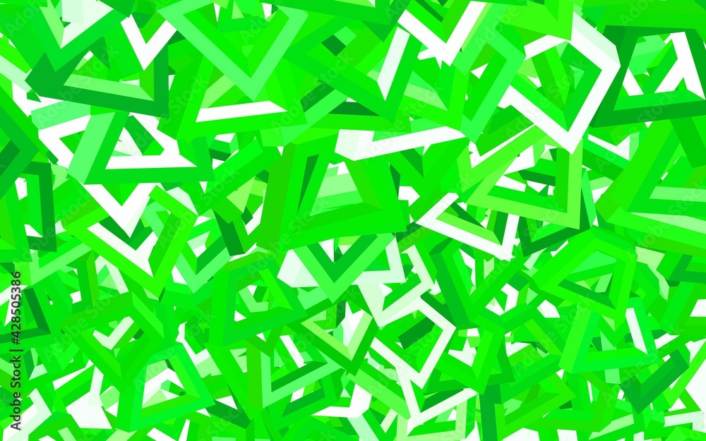 Light Green vector backdrop with memphis shapes.