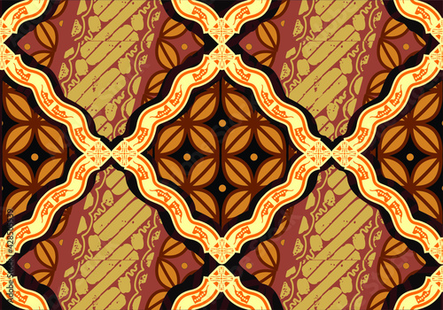 Batik motifs, typical of Indonesian Javanese with various development patterns, both color variations and elements, are exclusive. vector EPS 10