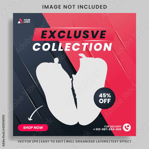 Sports shoes square social media post