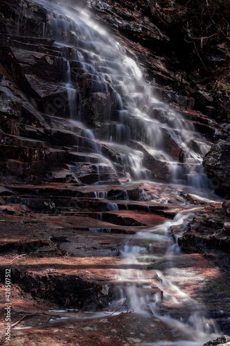Gorgeous waterfalls with multiple cascades in crawford notch new hampshire
