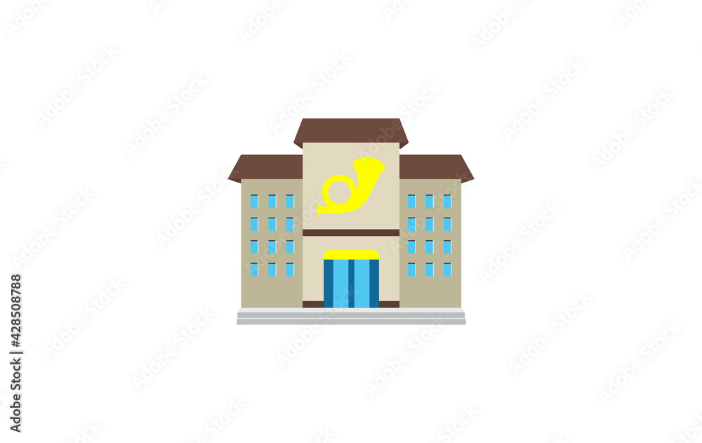 Japanese Post Office vector flat icon. Isolated Post Office Building emoji illustration Japanese Post Office vector flat icon. Isolated Post Office Building emoji illustration