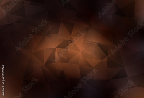 Dark Brown vector layout with lines, triangles.
