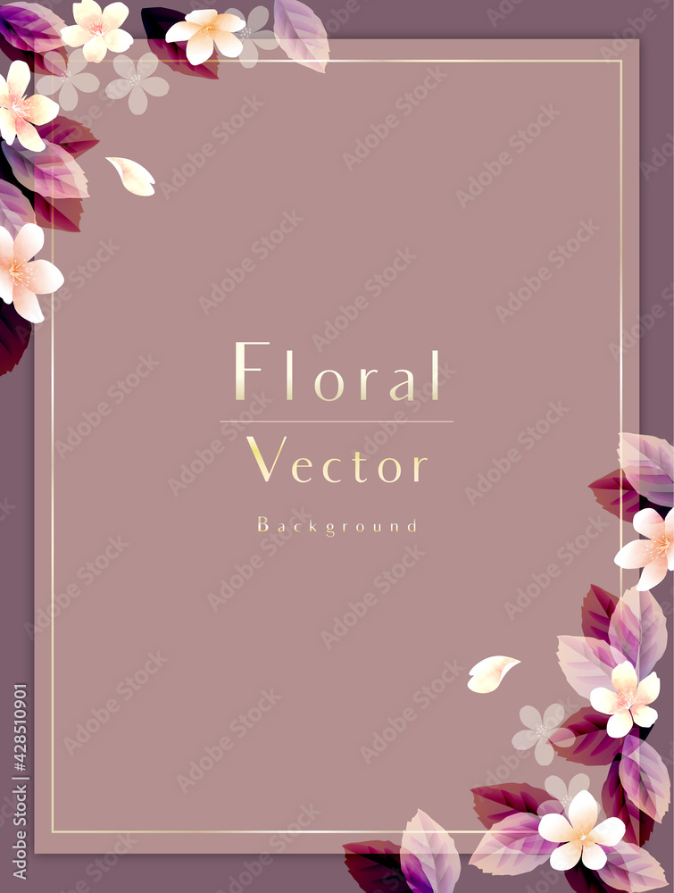 エレガントな花と葉のベクター背景 テンプレートデザイン Stock Vector Adobe Stock エレガントな花と葉のベクター背景 テンプレートデザイン Stock Vector Adobe Stock