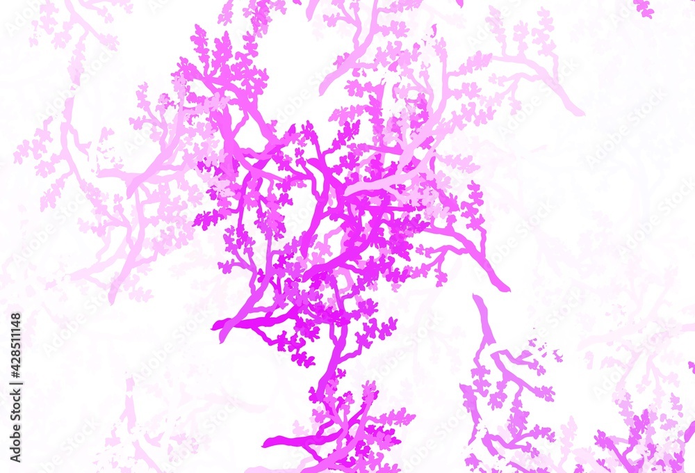 Obraz premium Light Purple vector elegant template with sakura.