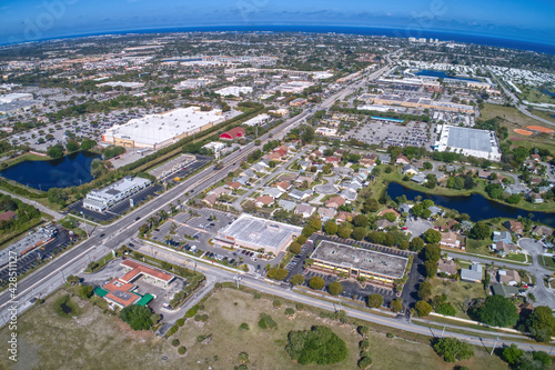 Aerial view of Boyton, small city in Southern Florida