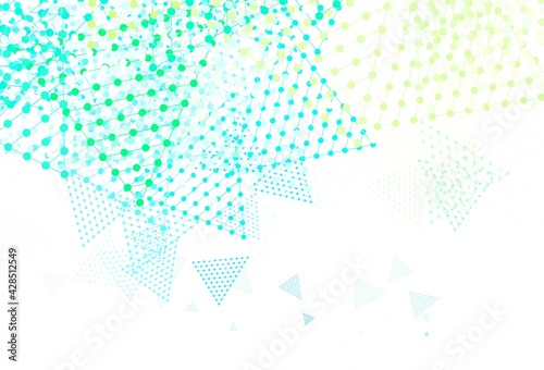 Light Blue, Green vector texture with triangular style with circles.