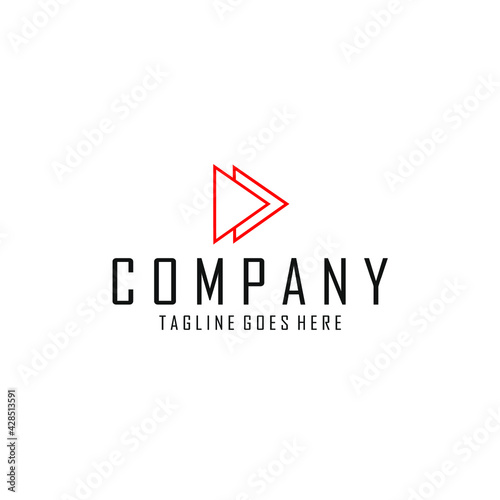 Free Download combined logo of two triangles in red outline - GFXLoad