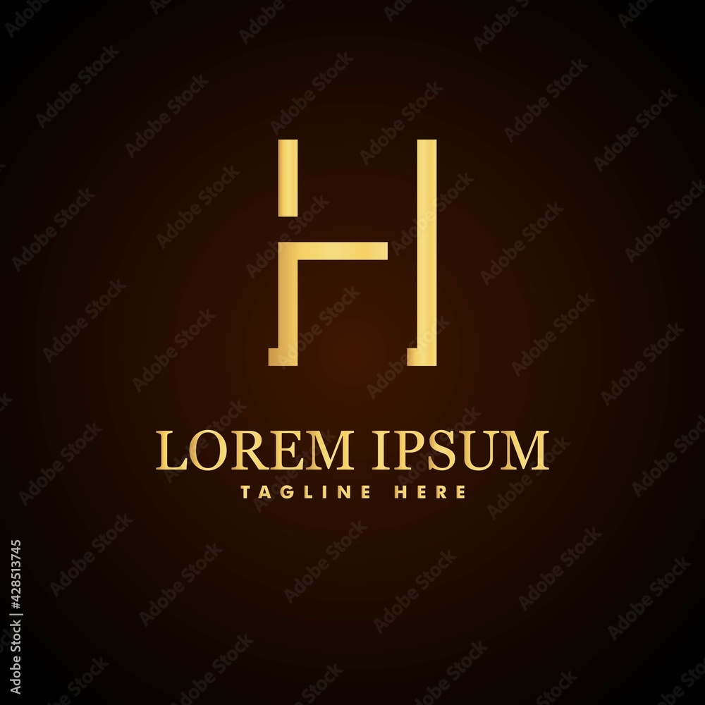 Alphabet capital logo creative design concept 3d shape silhouette for initial business identity