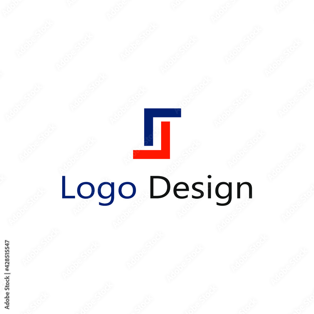 abstract logo combined two letters L in blue and orange abstract logo combined two letters L in blue and orange