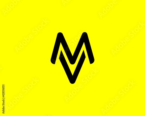 VM MV letter logo design vector template
