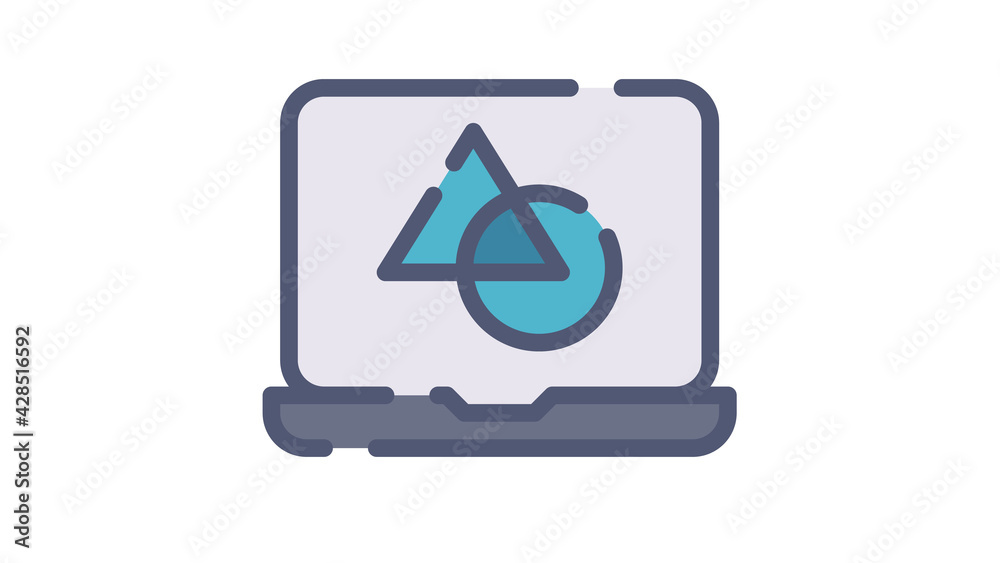 laptop graphic design single isolated icon with flat dash or dashed style laptop graphic design single isolated icon with flat dash or dashed style