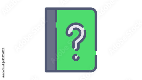 handbook help guidebook single isolated icon with flat dash or dashed style