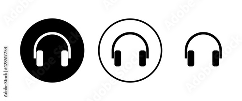 Headphone icons set. Headphone vector icon. Call us. Contact us