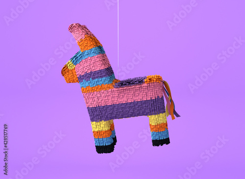Cuadro en lienzo Colorful Donkey Pinata