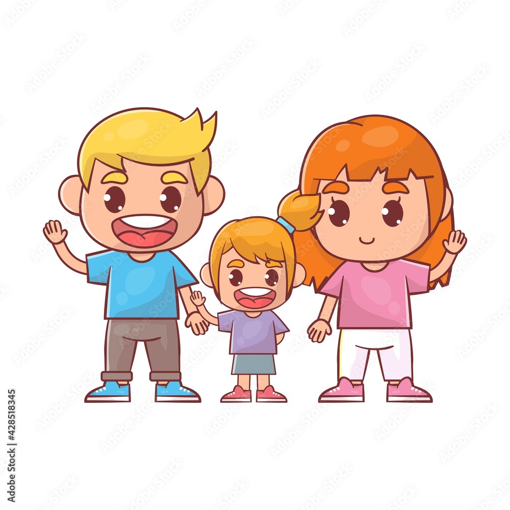 Cute little girl with mom and dad together Premium Vector
Cute little girl with mom and dad together Premium Vector
