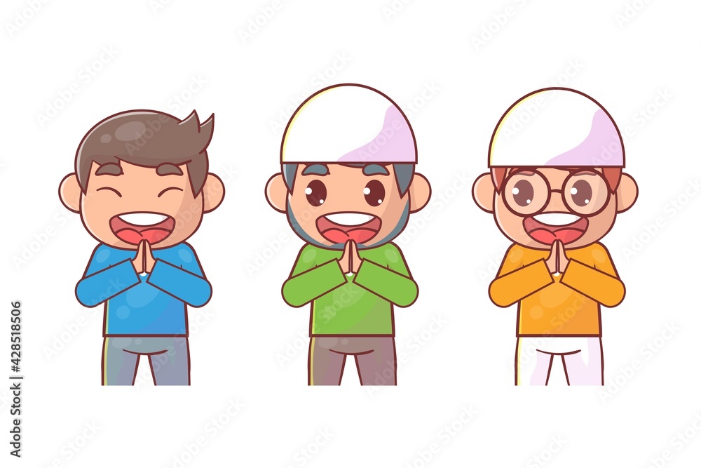 Moslem character set with greeting pose Premium Vector
Moslem character set with greeting pose Premium Vector