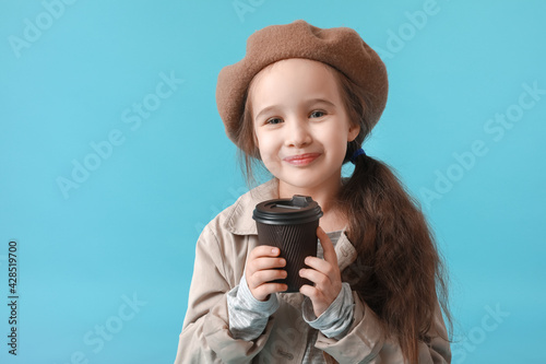 Stylish little girl in autu...