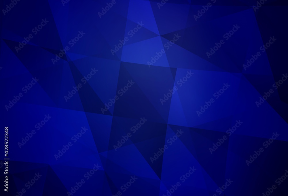 Dark BLUE vector gradient triangles texture.
