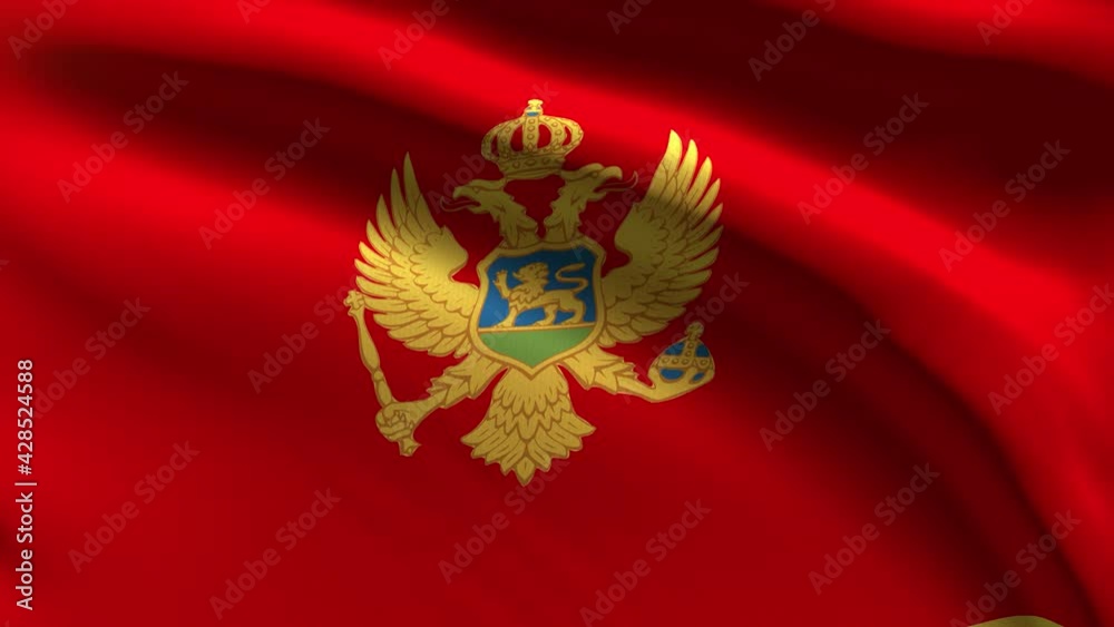 Montenegro festive flag - loop animation Montenegro festive flag - loop animation