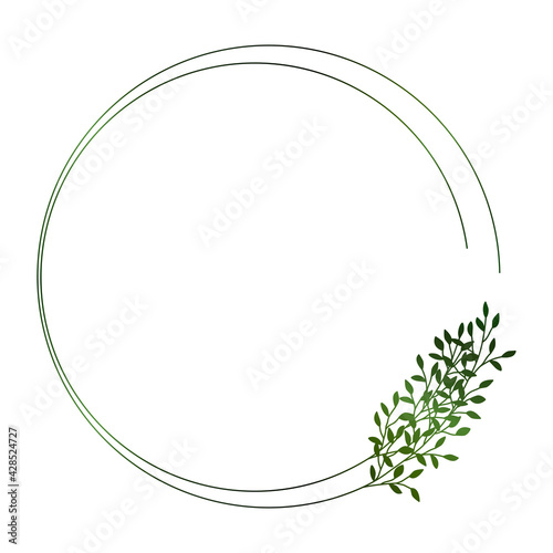 緑の小枝のフレームイラスト 2