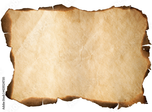 old paper or map with burnt...