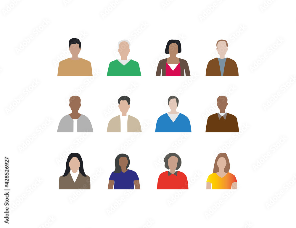 People, person flat style. Man, woman. Vector illustration. People, person flat style. Man, woman. Vector illustration.
