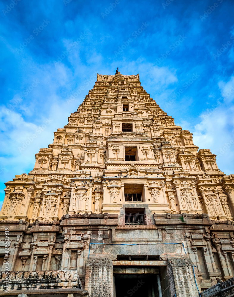 indian ancient temple entrance awesome stone work with bright blue sky indian ancient temple entrance awesome stone work with bright blue sky