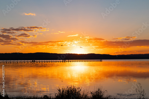 Beautiful sunset view of Tuggerah Lake, NSW, Australia. photo