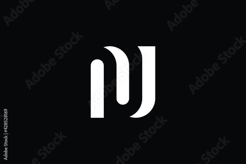 Creative Innovative Initial NU logo and UN logo. N Letter Minimal luxury Monogram. NU UN Professional initial design. Premium Business typeface. Alphabet symbol and sign.	