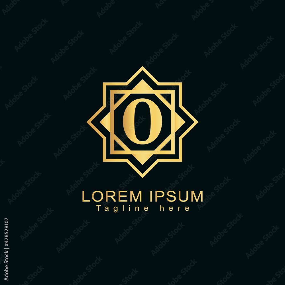 Alphabet capital logo creative design luxury concept with arabic ornament silhouette Alphabet capital logo creative design luxury concept with arabic ornament silhouette