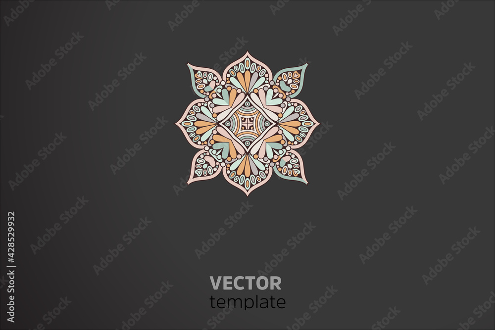 Vector indian Mandala round element Vector indian Mandala round element