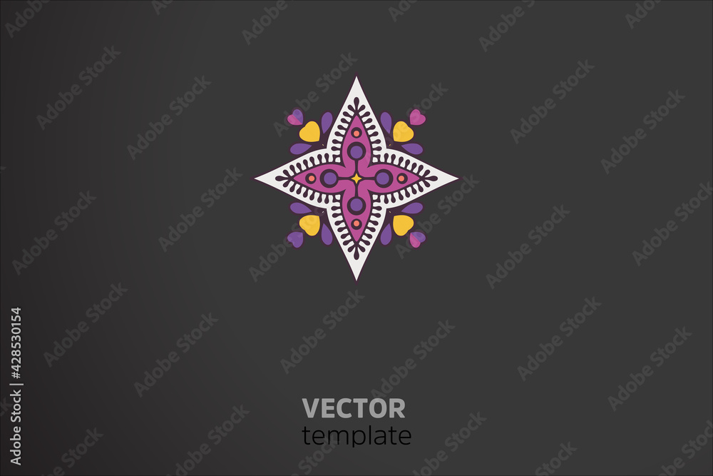 Vector indian Mandala round element Vector indian Mandala round element