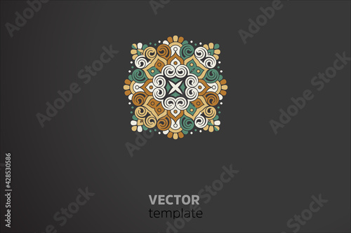 Vector indian Mandala round element