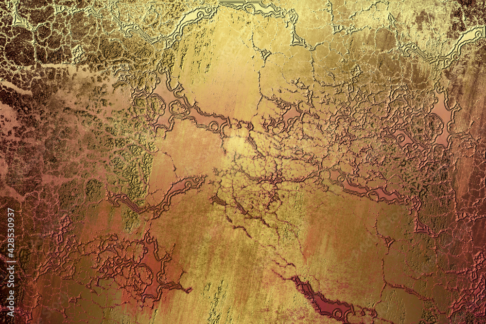 Golden abstract decorative paper texture background for artwork - Illustration