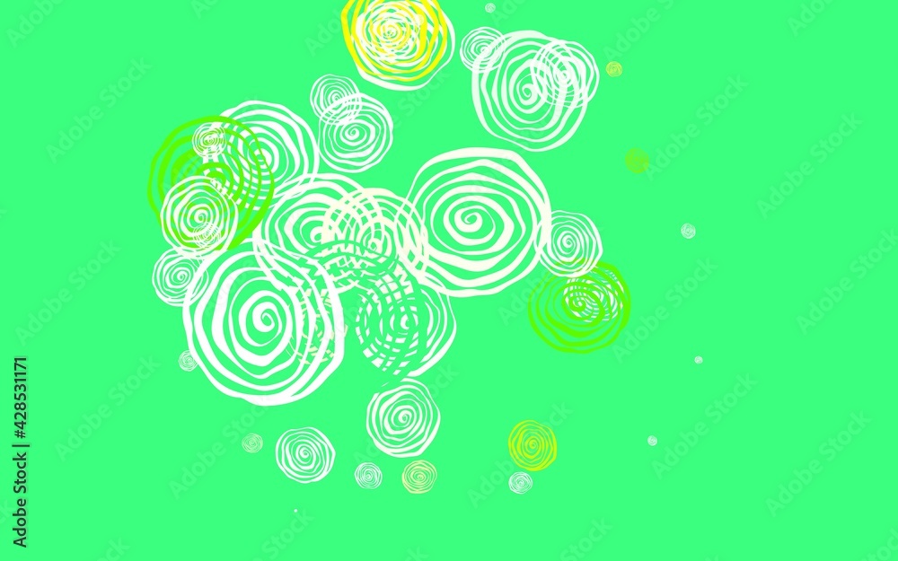 Light Green, Yellow vector abstract backdrop with roses.