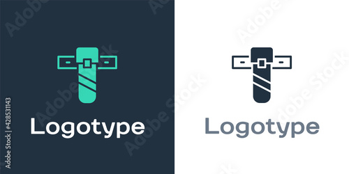 Logotype Knife holster icon isolated on white background. Logo design template element. Vector