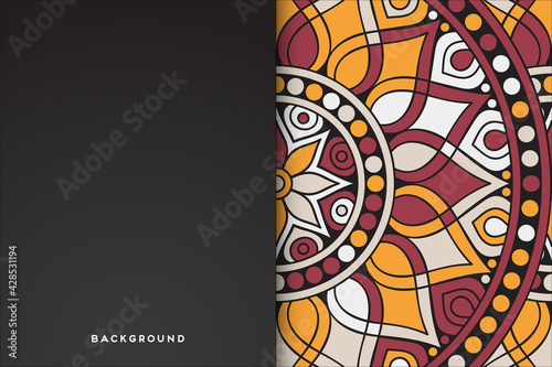 Colorful background with mandala template