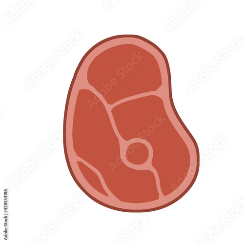 Piece of raw meat. Fresh red food with streaks and fat.