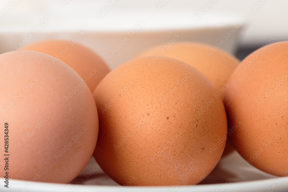 Fresh brown chicken eggs without a cage. Fresh brown chicken eggs without a cage.