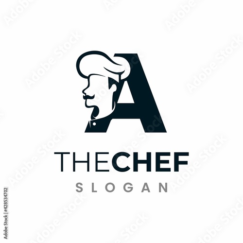 Letter A Chef Logo , Initial Restaurant Cook Vector Design