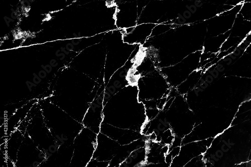 Black marble texture background with white vein seamless patterns