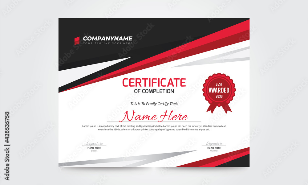 Black-Red Certificate for Print
