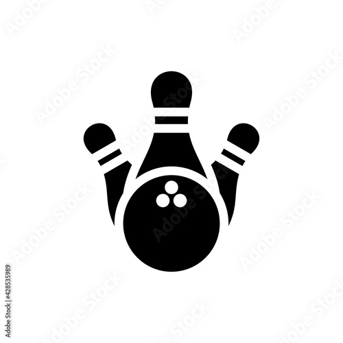 Bowling icon. Silhouette bowling logo vector concept
