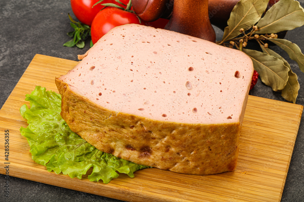 Homemade baked traditional meat loaf