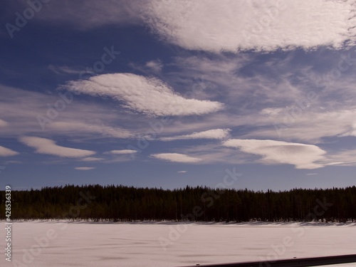 an icy road in the north of Sweden