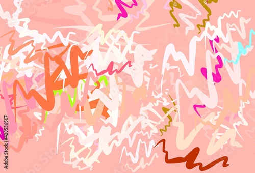 Light Multicolor vector template with wry lines.