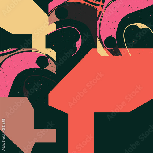 Grunge Revival Pattern Artwork Design Composition